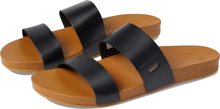Reef Cushion Vista Women's Sandals Black/Natural : 7 B - Medium, Faux Leather