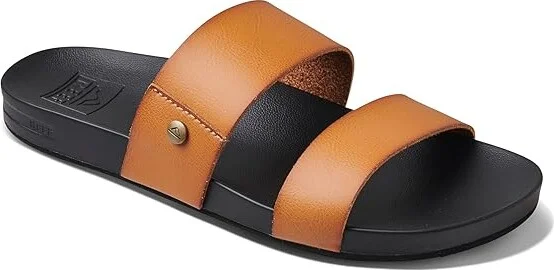 Reef Cushion Vista Women's Sandals Cognac Black : 7 B - Medium, Faux Leather