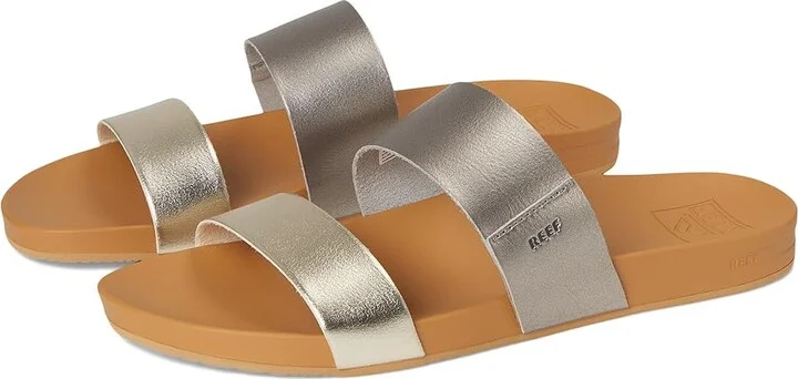 Reef Cushion Vista Women's Sandals Metallic : 8 B - Medium, Faux Leather
