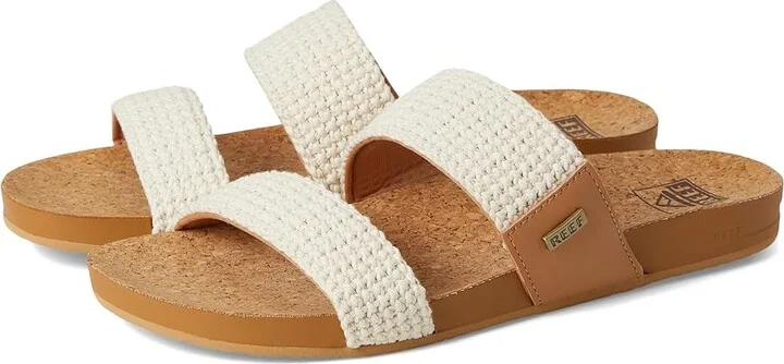 Reef Cushion Vista Women's Sandals Natural Crochet Textile : 6 B - Medium, Faux Leather