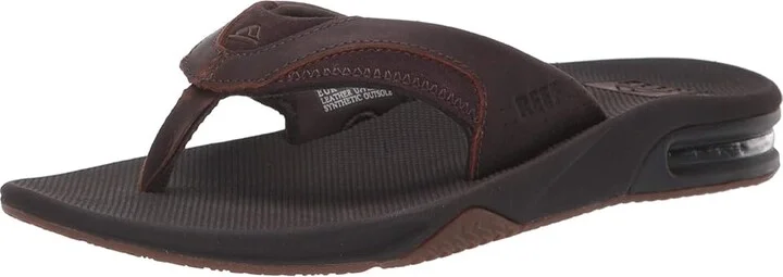 Reef Fanning Leather Men's Sandals Dark Brown : 4 D - Medium, Full Grain leather/Nubuck - Image 2