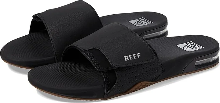 Reef Fanning Slide Men's Shoes Black/Silver : 6 D - Medium, Synthetic