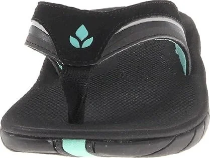 Reef Girls Slap 3 Women's Shoes Black/Black/Aqua : 10 B - Medium, EVA/Synthetic - Image 6
