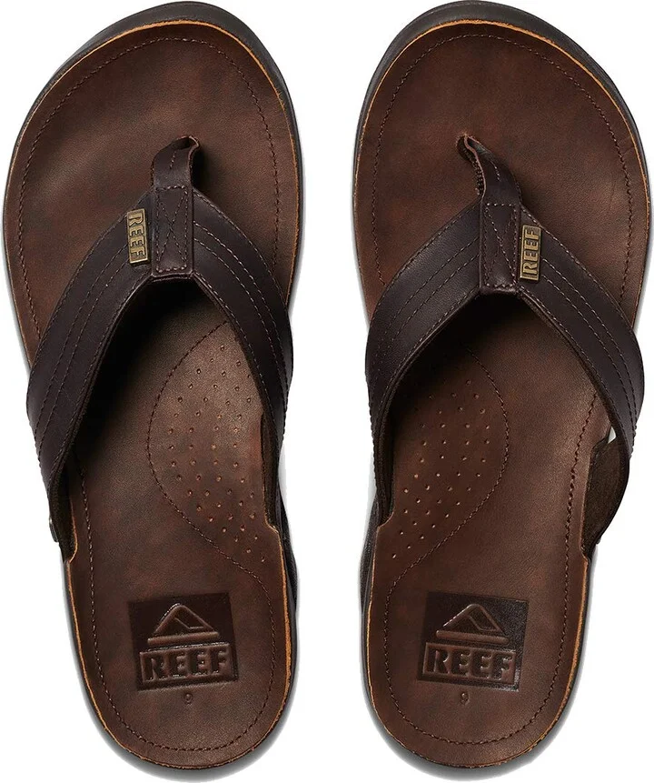 REEF J Bay III Mens Full Grain Leather Flip Flop