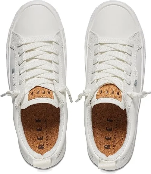 Reef Lay Day Dawn Women's Shoes White Leather : 6 B - Medium - Image 2