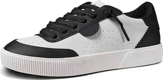 Reef Lay Day Seas Women's Shoes Black/White Leather : 7 B - Medium, Leather/Rubber - Image 4