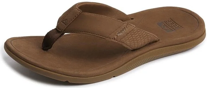 Reef Leather Santa Ana Men's Sandals Brown - 7 Medium