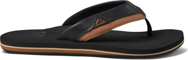 Reef Men's Cushion Dawn Slip-On Sandals - Black, Tan - Image 2