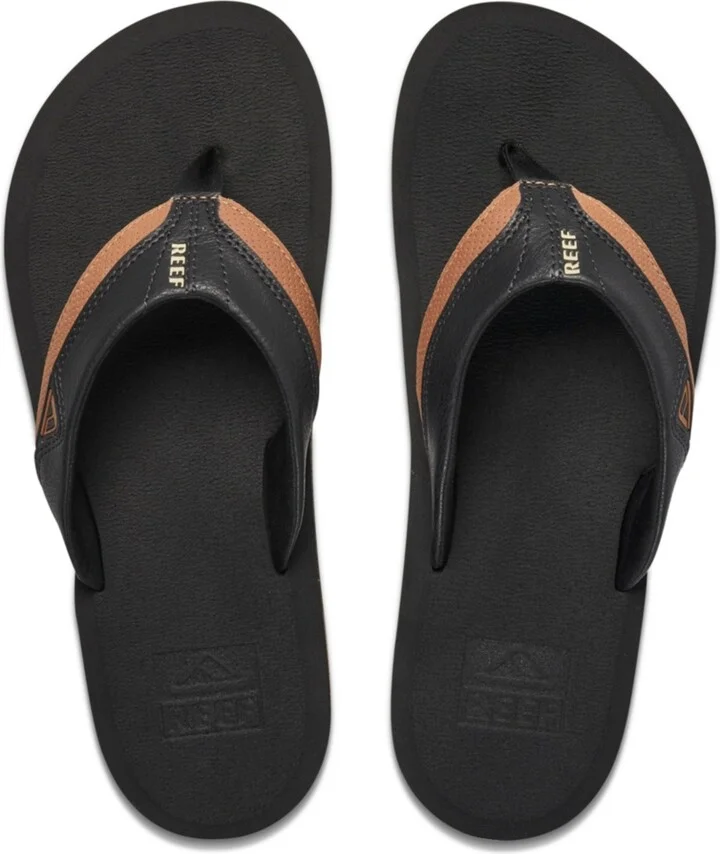 Reef Men's Cushion Dawn Slip-On Sandals - Black, Tan - Image 3