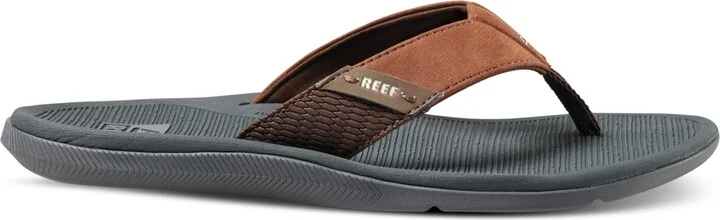 Reef Men's Santa Ana Padded & Waterproof Flip-Flop Sandal - Grey/tan - Image 2