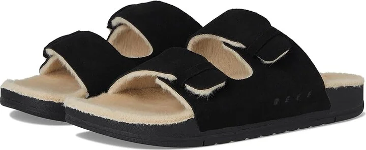Reef Ojai Two Bar Cozy Women's Sandals Raven : 11 B - Medium, Leather