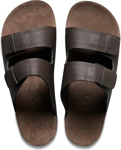 Reef Ojai Two Bar Men's Sandals Brown Leather : 9 D - Medium, Leather/Rubber/Suede - Image 2