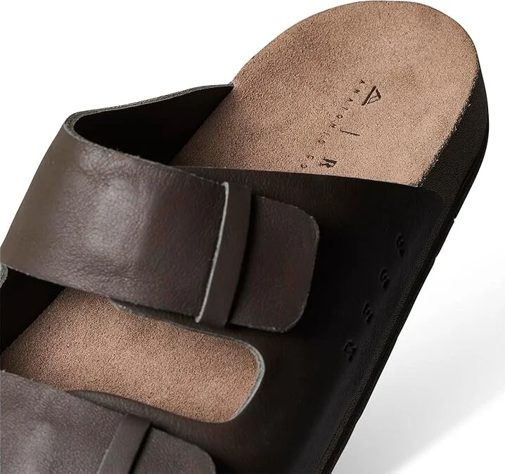 Reef Ojai Two Bar Men's Sandals Brown Leather : 9 D - Medium, Leather/Rubber/Suede - Image 4
