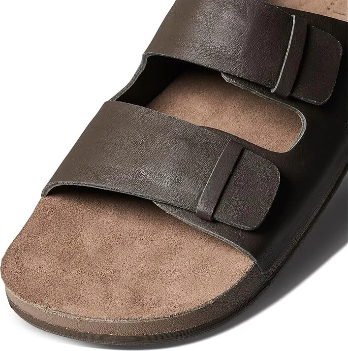 Reef Ojai Two Bar Men's Sandals Brown Leather : 9 D - Medium, Leather/Rubber/Suede - Image 5