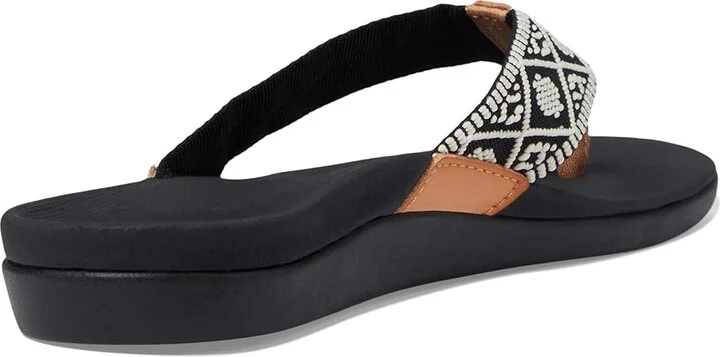 Reef Ortho-Woven Women's Sandals Black/White : 5 B - Medium, Synthetic - Image 5