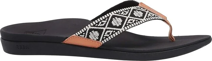 Reef Ortho-Woven Women's Sandals Black/White : 5 B - Medium, Synthetic - Image 8