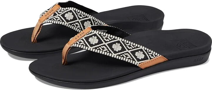 Reef Ortho-Woven Women's Sandals Black/White : 5 B - Medium, Synthetic