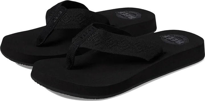 Reef Sandy Women's Sandals Black/Black : 5 B - Medium, Synthetic/Textile