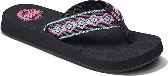Reef Sandy Women's Sandals Black Neon : 7 B - Medium, Synthetic/Textile