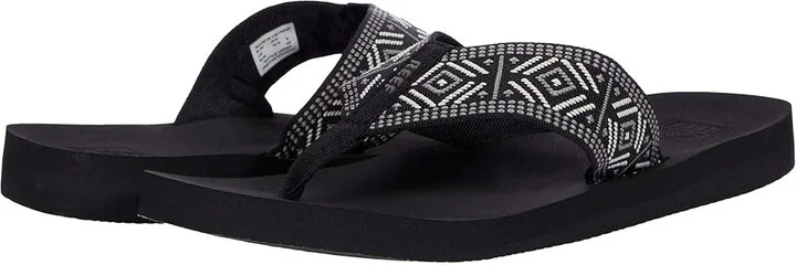 Reef Spring Woven Women's Shoes Black/White : 5 B - Medium, Textile