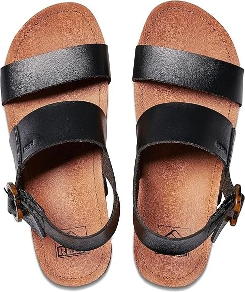 Reef Vista Hi Buckle Women's Shoes Black/Tan : 7 B - Medium, Synthetic - Image 2