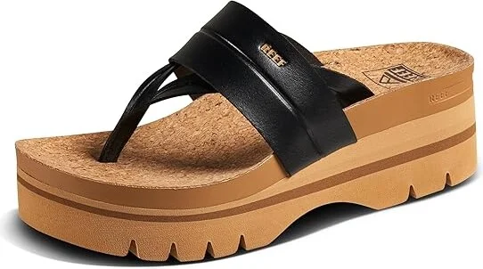 Reef Vista higher Savanah Women's Sandals Black/Tan : 7 M, Synthetic