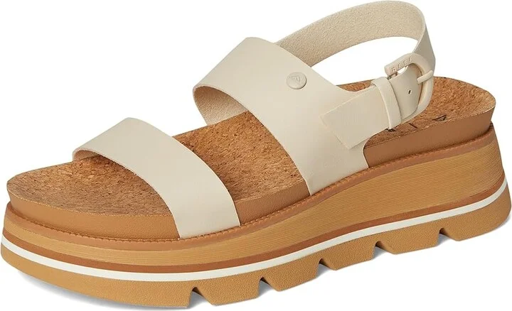 Reef Vista Luxe Liah Women's Wedge Shoes White/Tan : 9 B - Medium - Image 5