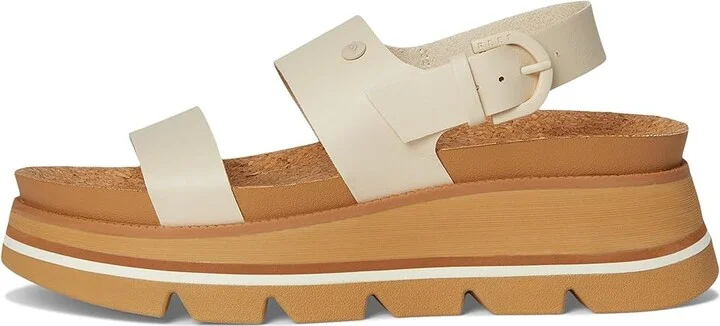 Reef Vista Luxe Liah Women's Wedge Shoes White/Tan : 9 B - Medium - Image 6