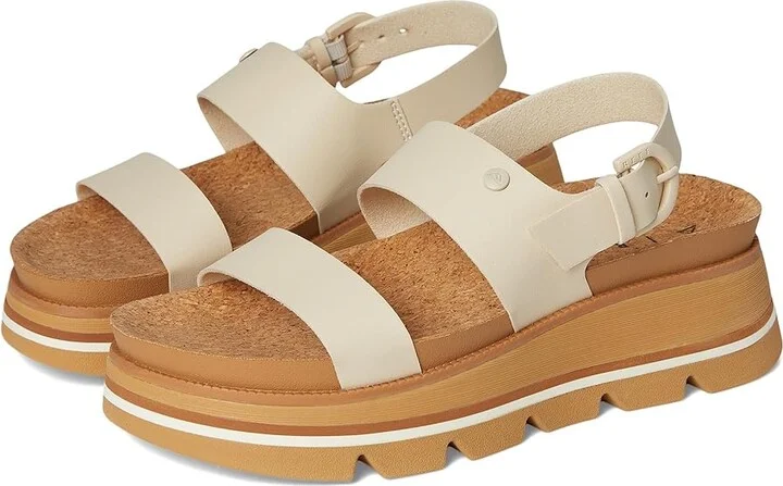 Reef Vista Luxe Liah Women's Wedge Shoes White/Tan : 9 B - Medium
