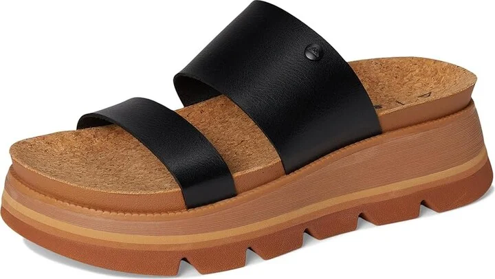 Reef Vista Luxe Siaa Women's Wedge Shoes Black/Tan : 5 B - Medium - Image 5
