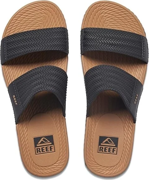 Reef Water Vista Slide Women's Shoes Black/Tan : 5 B - Medium, Synthetic - Image 2