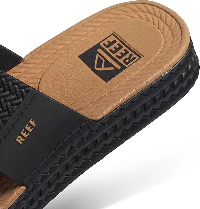 Reef Water Vista Slide Women's Shoes Black/Tan : 5 B - Medium, Synthetic - Image 5