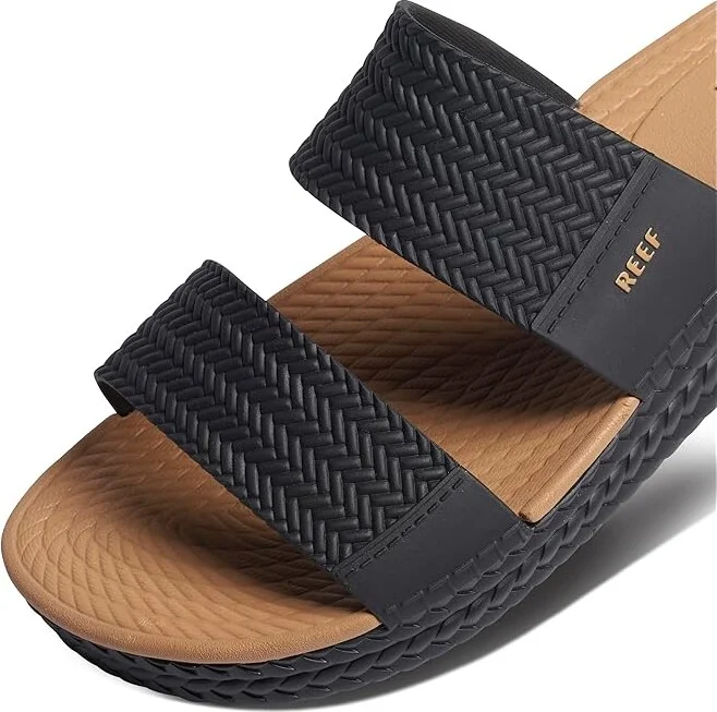 Reef Water Vista Slide Women's Shoes Black/Tan : 5 B - Medium, Synthetic - Image 6