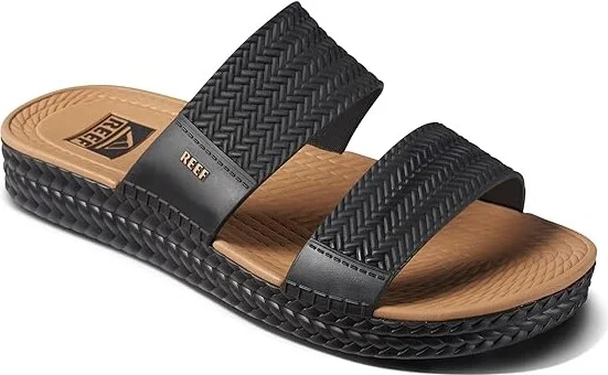 Reef Water Vista Slide Women's Shoes Black/Tan : 5 B - Medium, Synthetic