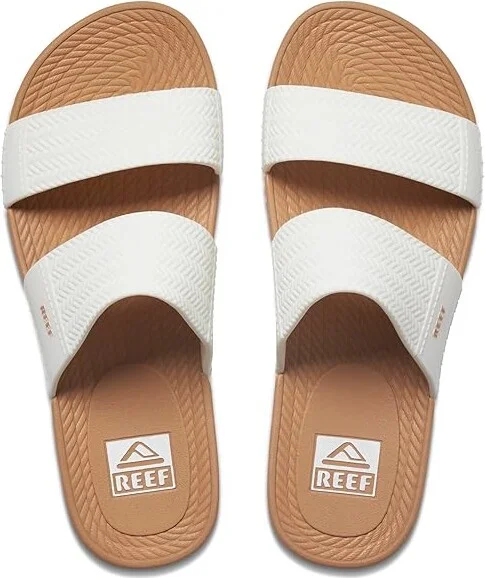 Reef Water Vista Slide Women's Shoes White/Tan : 9 B - Medium, Synthetic - Image 2