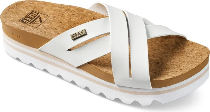 Reef Women's Cushion Bloom Slip-On Crisscross Platform Slide Sandals