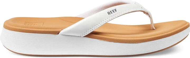 Reef Women's Cushion Cloud Slip On Thong Platform Sandals - White/tan - Image 2