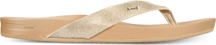Reef Women's Cushion Court Flip-Flop Sandals - Tan, Champagne - Image 2