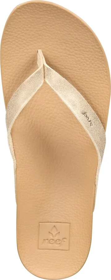 Reef Women's Cushion Court Flip-Flop Sandals - Tan, Champagne - Image 4