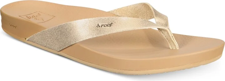 Reef Women's Cushion Court Flip-Flop Sandals - Tan, Champagne