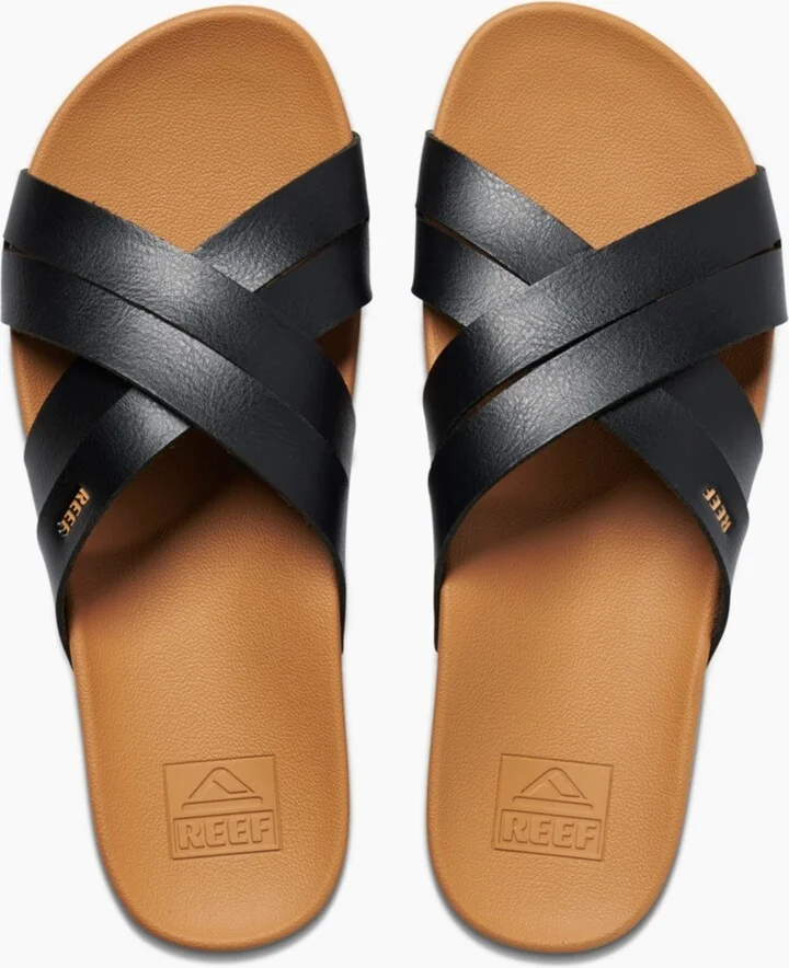 Reef Women's Cushion Spring Bloom Double Strap Sandal - Black, Tan - Image 3