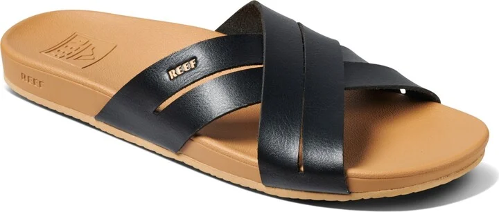 Reef Women's Cushion Spring Bloom Double Strap Sandal - Black, Tan - Image 5
