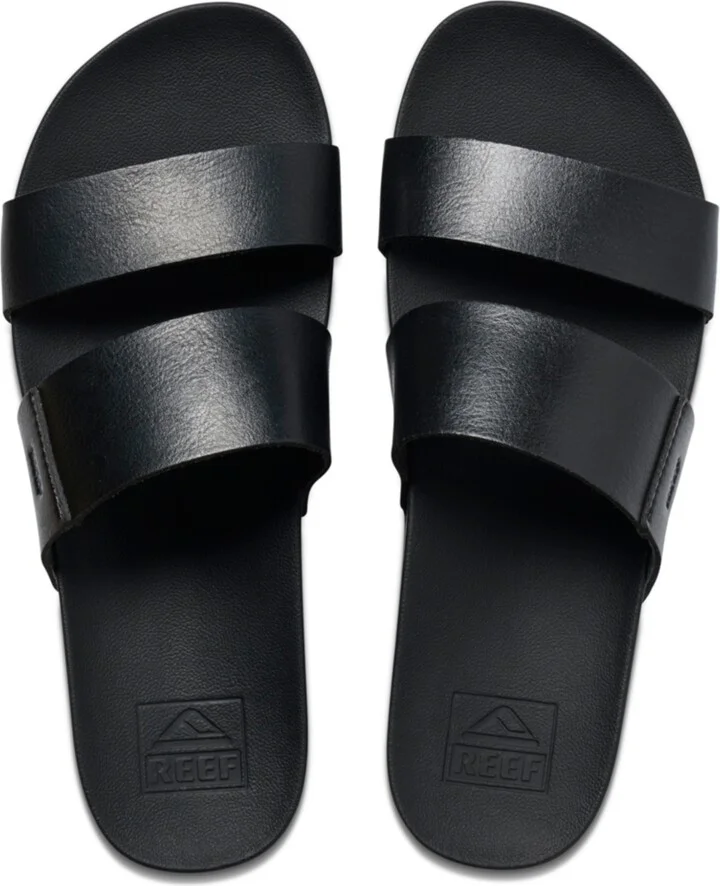 Reef Women's Cushion Vista Hi Slip-On Platform Slide Sandals - Black, Black - Image 3