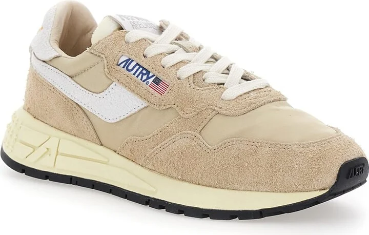 'reel Wind' Beige Low Top Sneakers With Logo Detail In Suede Woman - Image 2