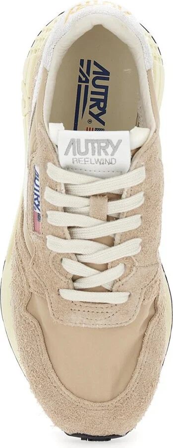 'Reel Wind' Beige Low Top Sneakers With Logo Detail In Suede Woman - Image 3