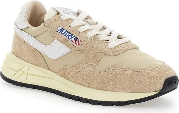 'Reel Wind' Beige Low Top Sneakers With Logo Detail In Suede Woman - Image 2