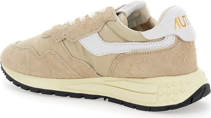 'Reel Wind' Beige Low Top Sneakers With Logo Detail In Suede Woman - Image 3