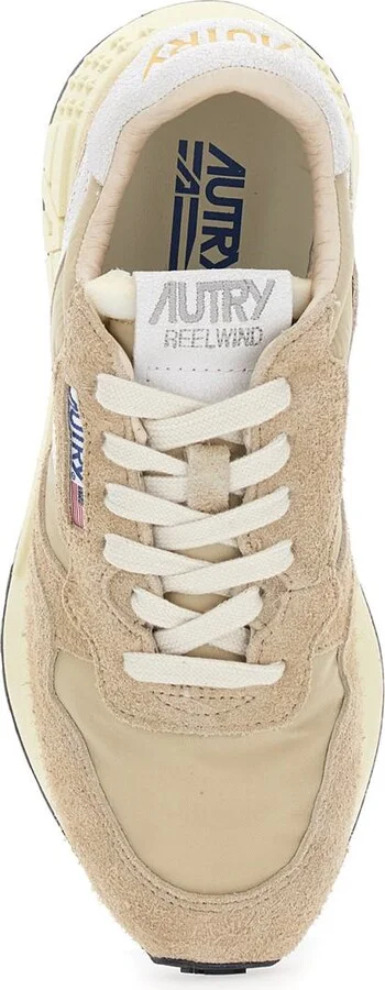 'Reel Wind' Beige Low Top Sneakers With Logo Detail In Suede Woman - Image 4