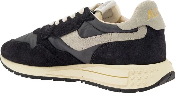 'Reel Wind' Black Low Top Sneakers With Logo Detail In Suede Man - Image 2