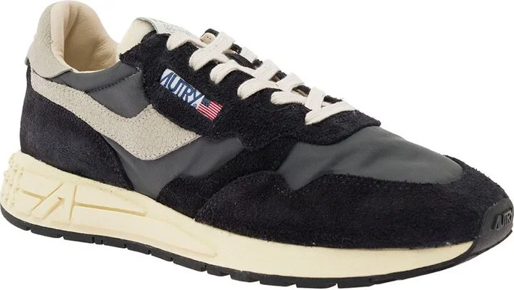 'Reel Wind' Black Low Top Sneakers With Logo Detail In Suede Man